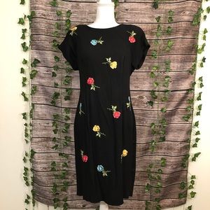 Virgo II black dress with roses